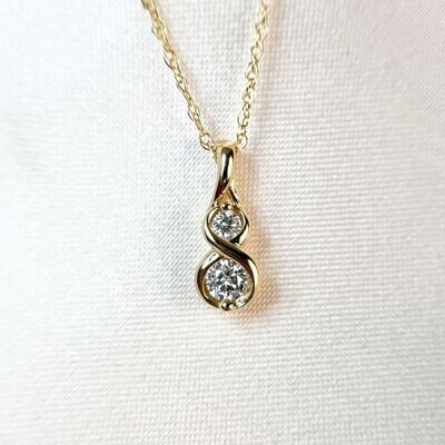 24844490 10K Yellow Gold Diamond Two-Stone Necklace