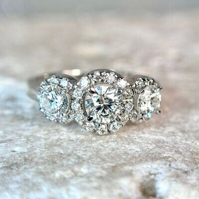 24709792 14k White Gold 3-Stone Style Diamond Ring