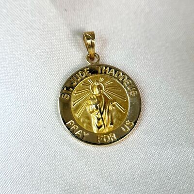 CA775 14k Yellow Gold St. Jude Medal