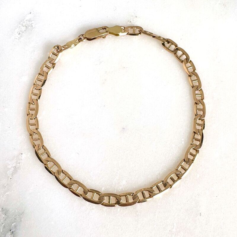 CA796  14k Yellow Gold Gent's Anchor Bracelet