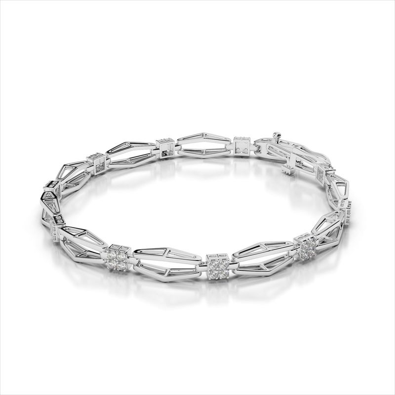 Grandeur B307 14k White Gold .40cttw Diamond Bracelet