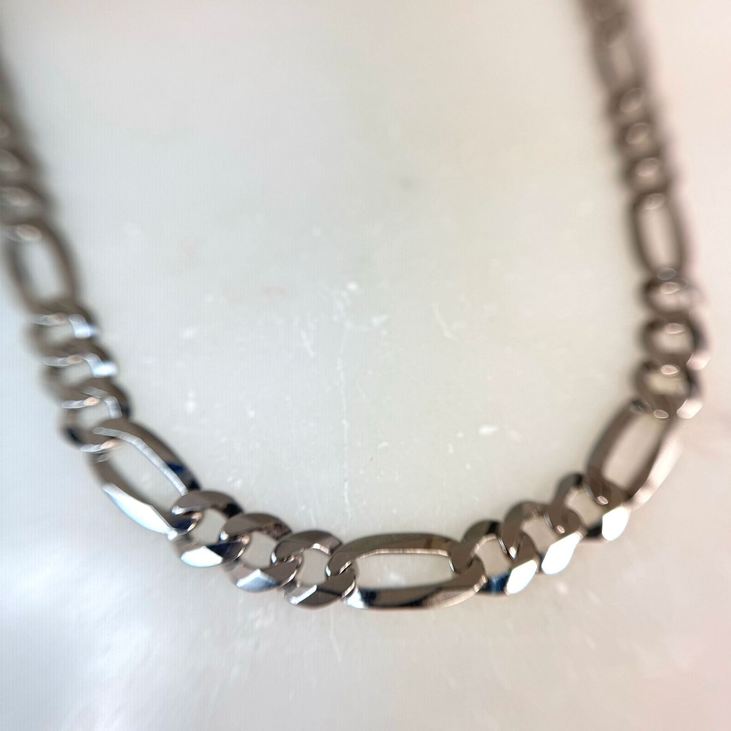 AJ  Sterling Silver 6mm Figaro link Chain