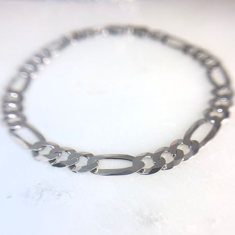 AJ  Sterling Silver 7mm Figaro link Chain/Bracelet
