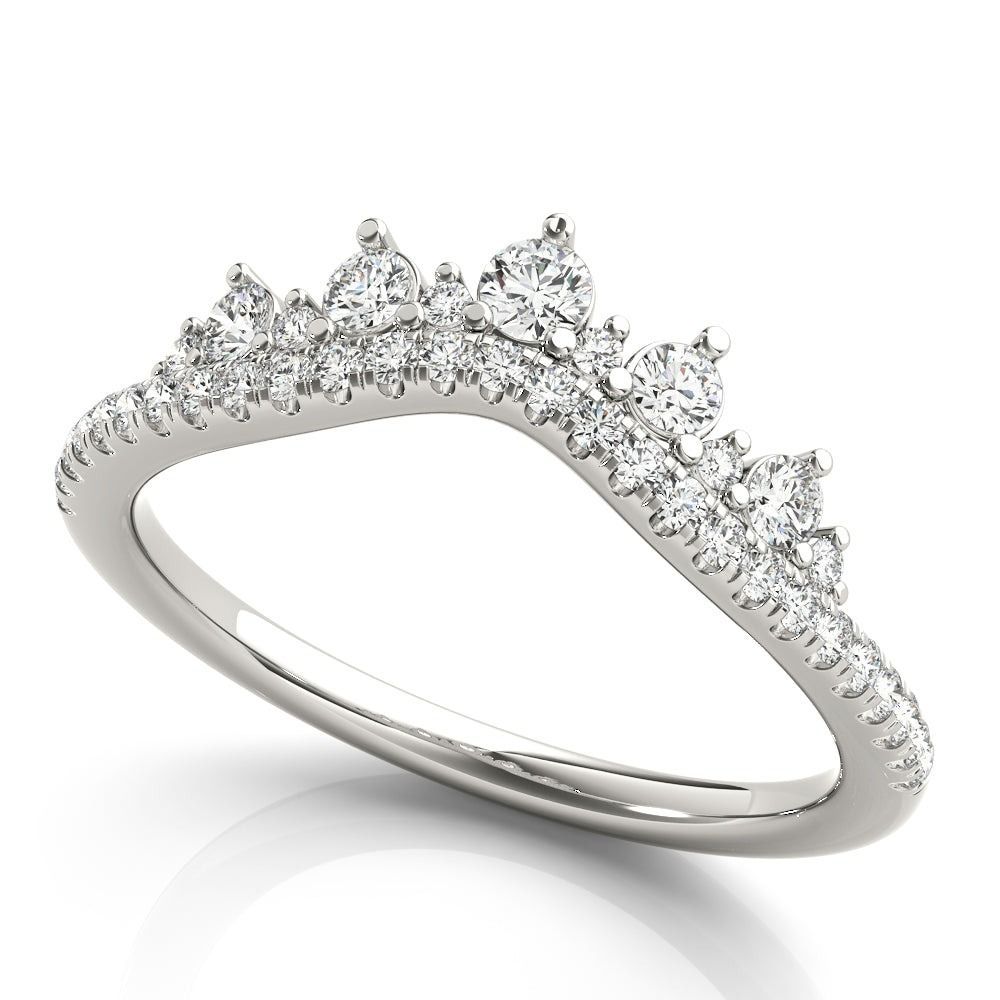 Grandeur R3773 14W Diamond Curved Wedding Band