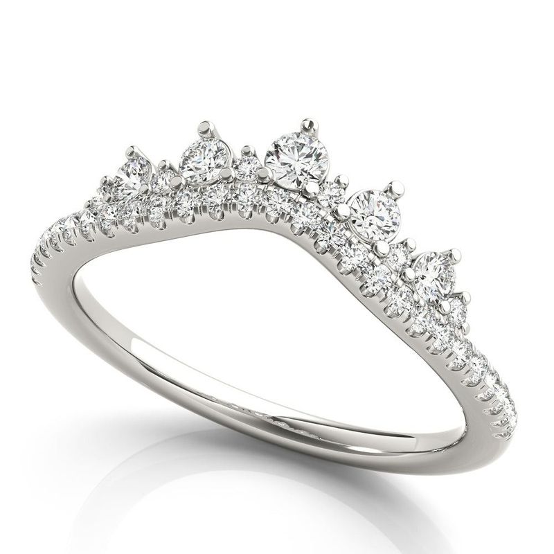 Grandeur R3773 14W Diamond Curved Wedding Band