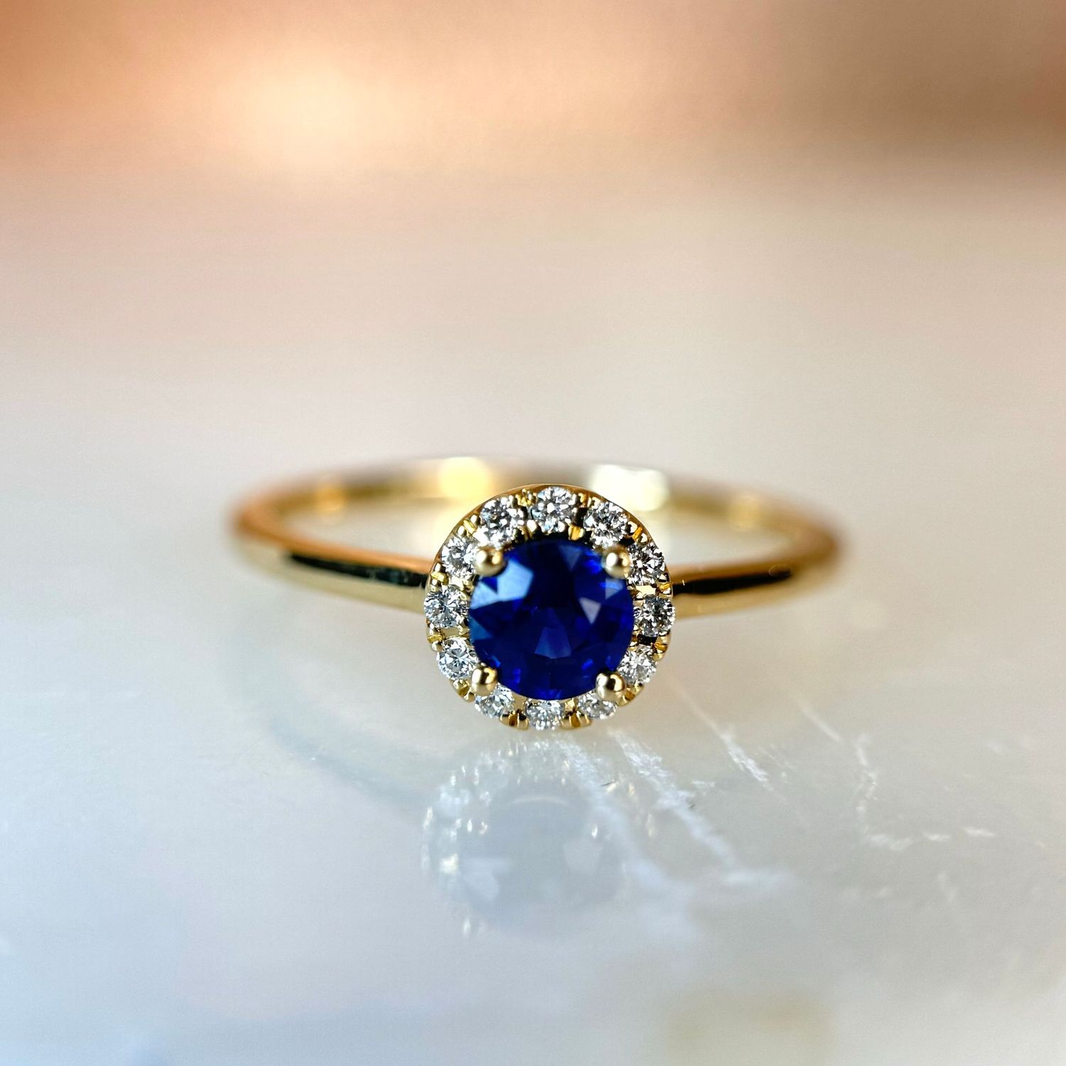 25010943  14k Yellow Gold Sapphire & Diamond Ring