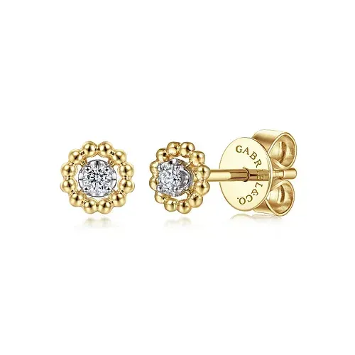 Gabriel EG14080M45JJ 14K Yellow/White Gold Bujukan Diamond Stud Earrings Gabriel EG14080M45JJ 14K Yellow/White Gold Bujukan Diamond Stud Earrings