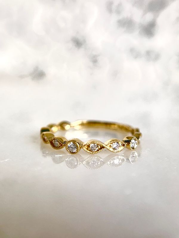 25164724  14k Yellow Gold Diamond Stackable Band
