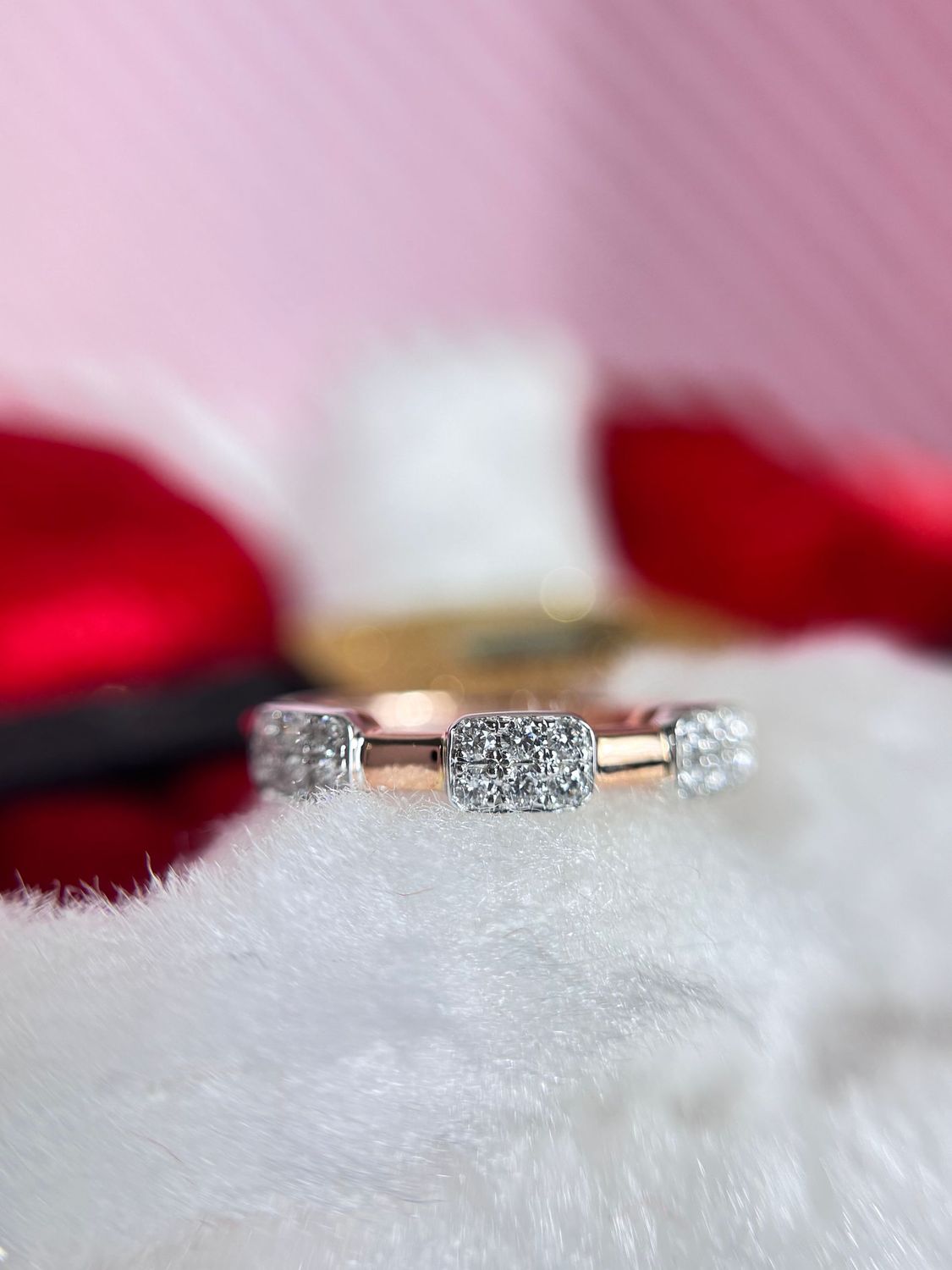 24527087  14k Rose and White Gold Diamond Ring