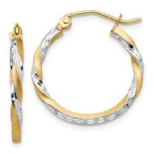 TF743 14TT Twist Hoop Earrings