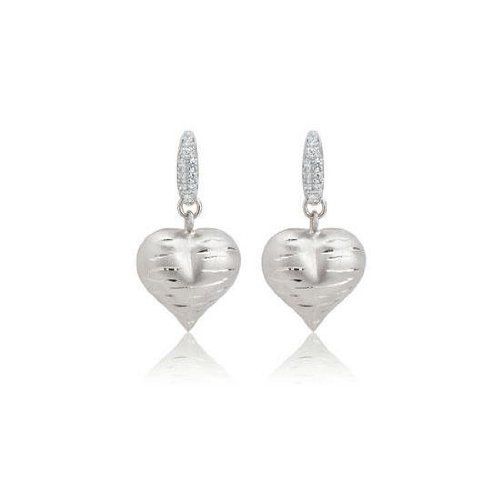 CLEARANCE!!  Nomination 140330-014 VENERE Silver Puffed Heart CZ Earrings
