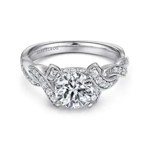 CA685  14k .24cttw White Gold Diamond Engagement Ring Mounting (Center Diamond Not Included) - ON SALE!!!