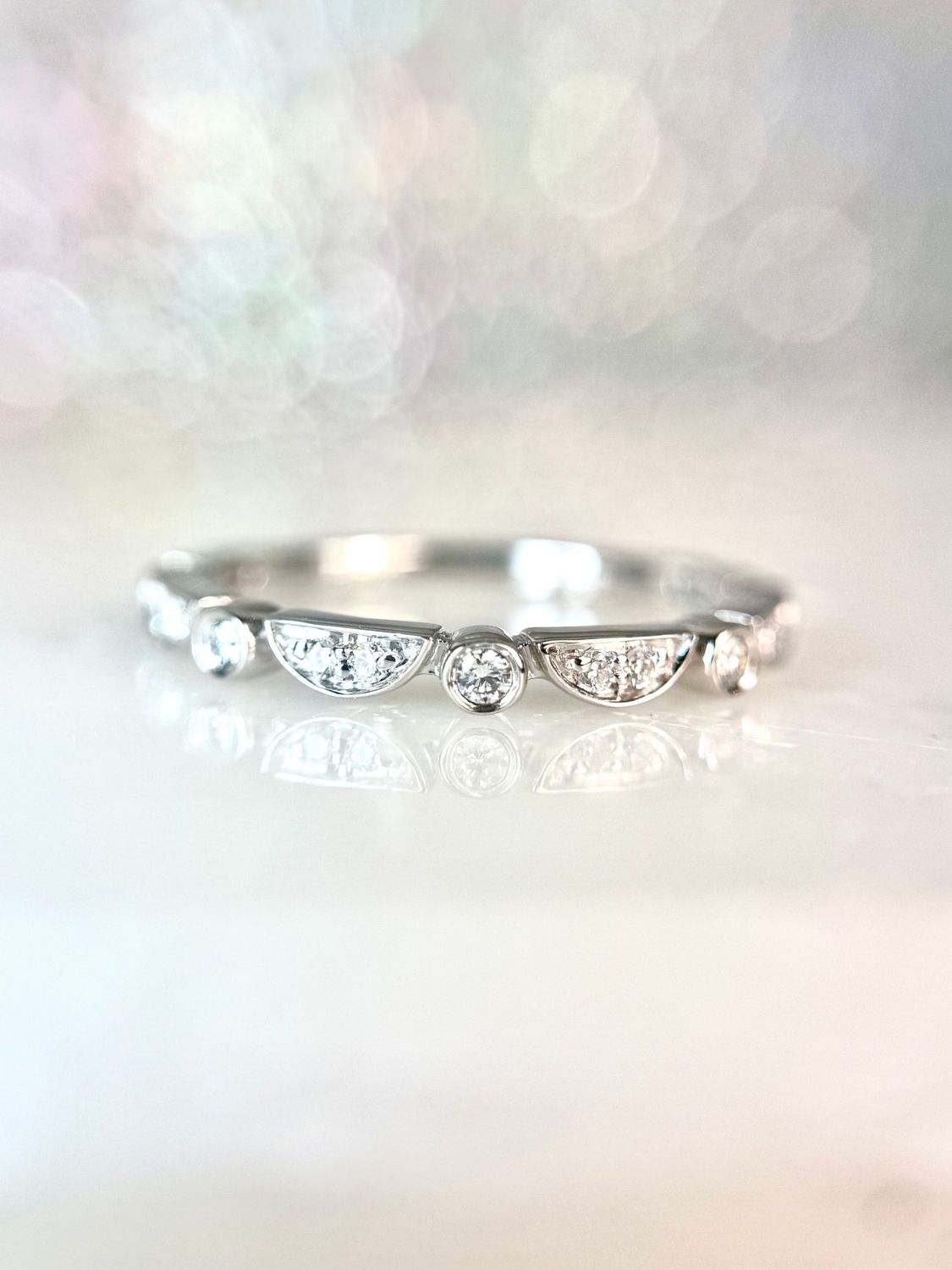 2493968  14k White Gold Diamond Stackable Band