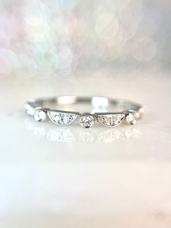 2493968  14k White Gold Diamond Stackable Band