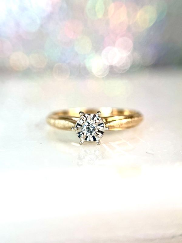 CA830  14k Yellow Gold Diamond Solitaire Engagement Ring