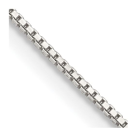QBX015R Sterling Silver Box Chain with Rhodium