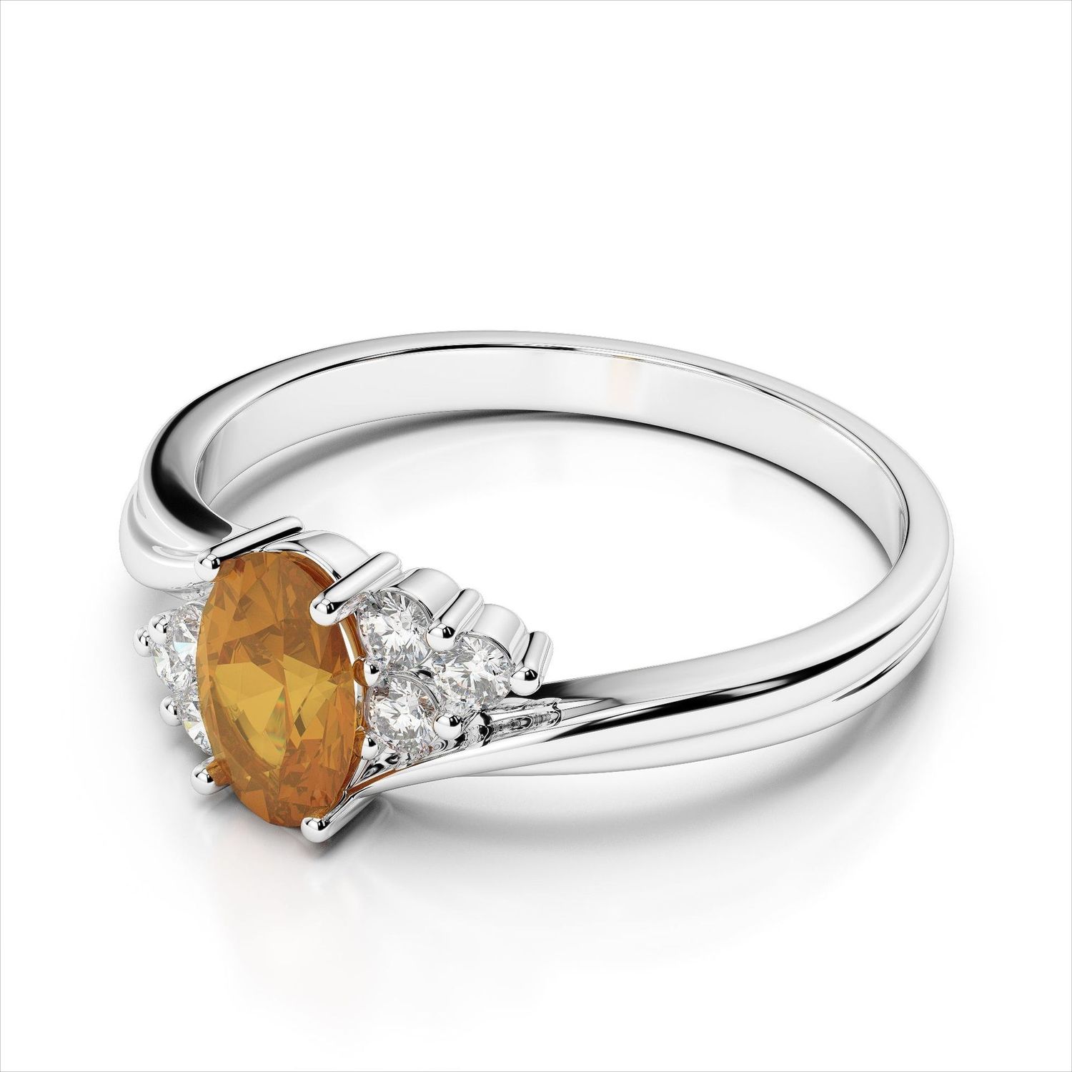 Grandeur R1883 14W Citrine and Diamond Ring