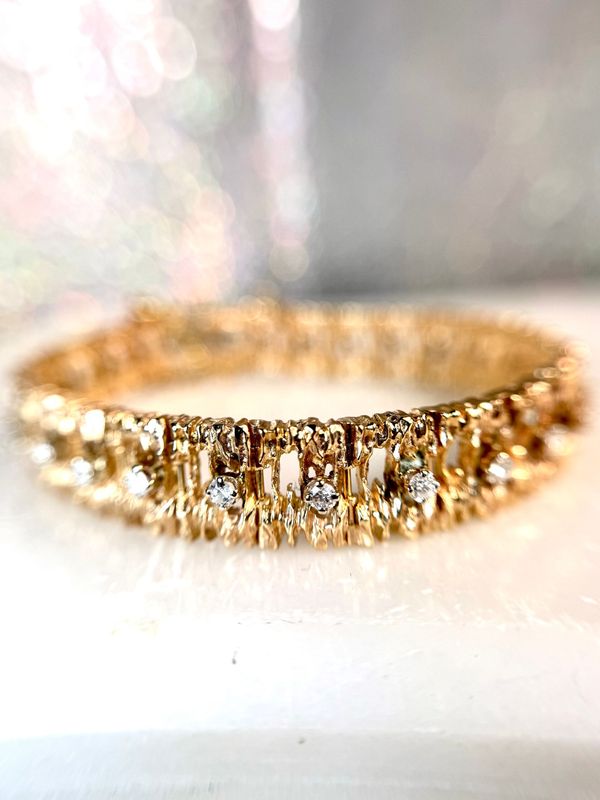 EST196 Estate 14k Yellow Gold 1 ct Total Weight Diamond Bracelet EST196 Estate 14k Yellow Gold 1 ct Total Weight Diamond Bracelet