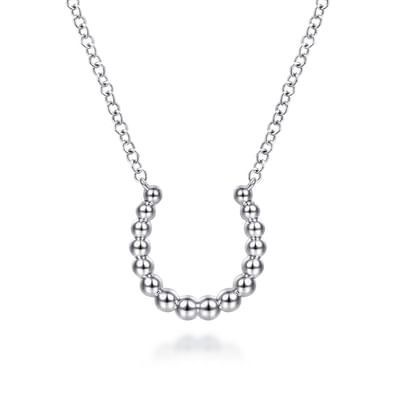 Gabriel NK6389SVJJJ 925-Sterling-Silver-Bujukan-Bead Horseshoe Necklace Gabriel NK6389SVJJJ 925-Sterling-Silver-Bujukan-Bead Horseshoe Necklace
