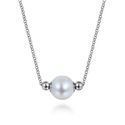 Gabriel NK7486SVJPB SS Pearl Necklace Gabriel NK7486SVJPB SS Pearl Necklace