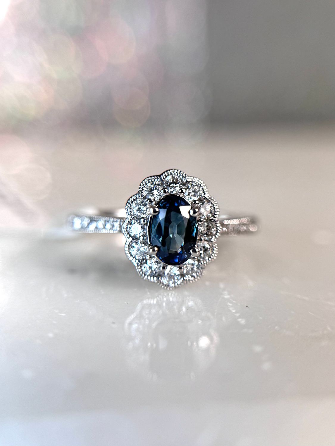 24316267 14k White Gold Montana Sapphire & Diamond Ring 24316267 14k White Gold Montana Sapphire & Diamond Ring