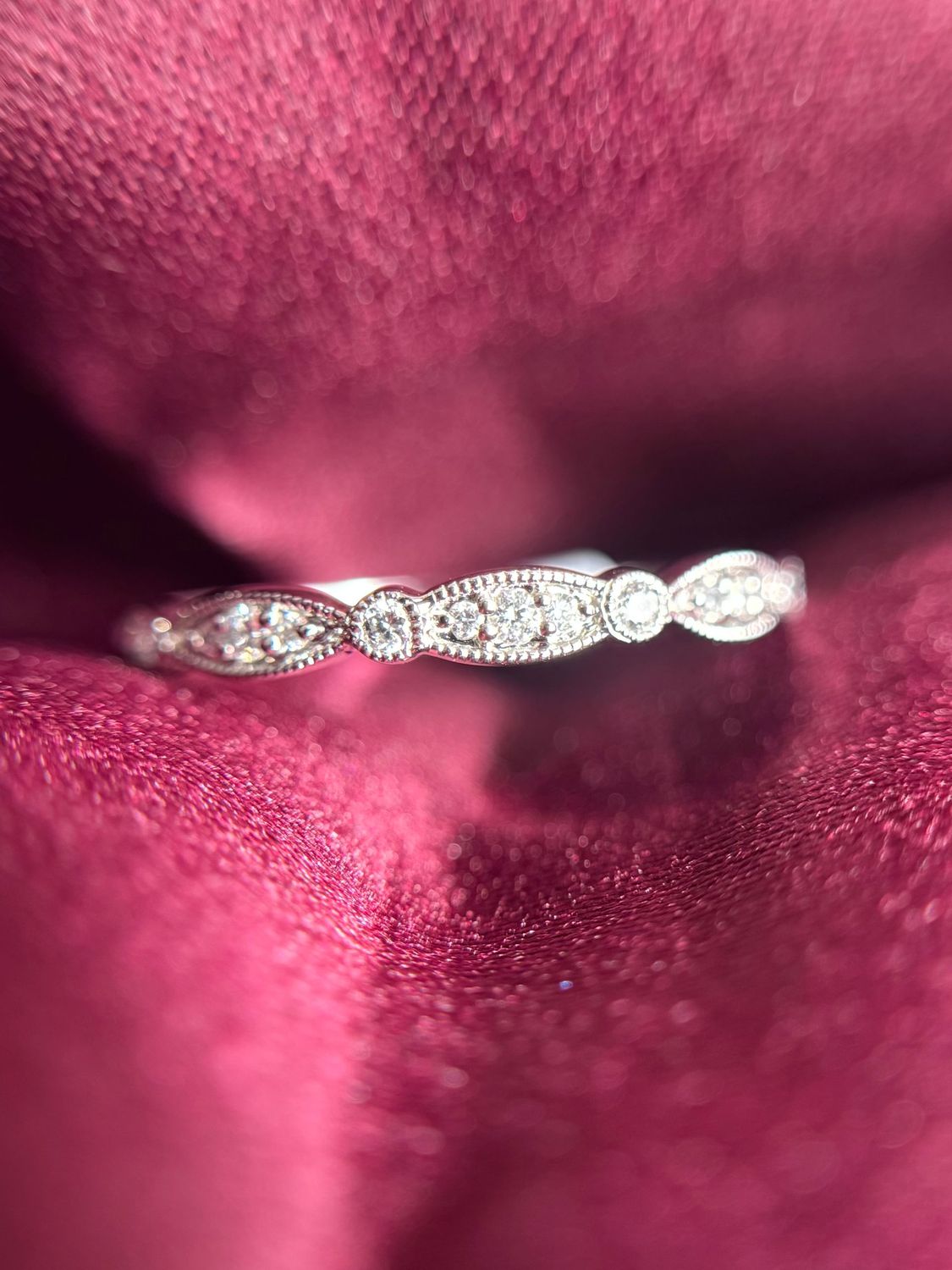 25336694  14k White Gold Diamond Stackable Band