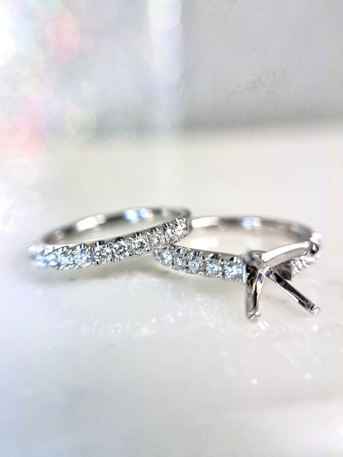 25249228 14k White Gold Diamond Engagement Set (Center Diamond Not Included) 25249228 14k White Gold Diamond Engagement Set (Center Diamond Not Included)