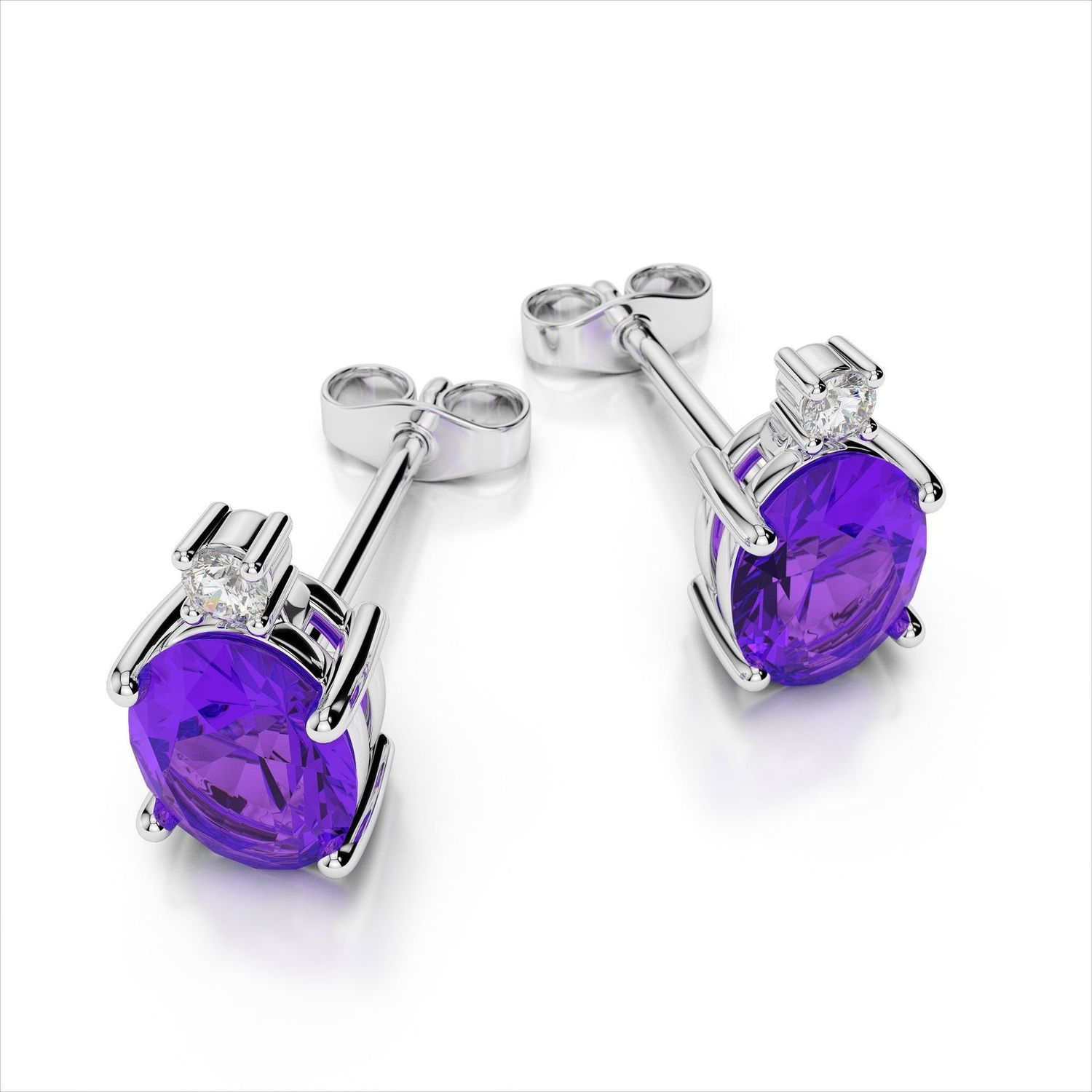 Grandeur E142 Amethyst and Diamond Earrings Grandeur E142 Amethyst and Diamond Earrings