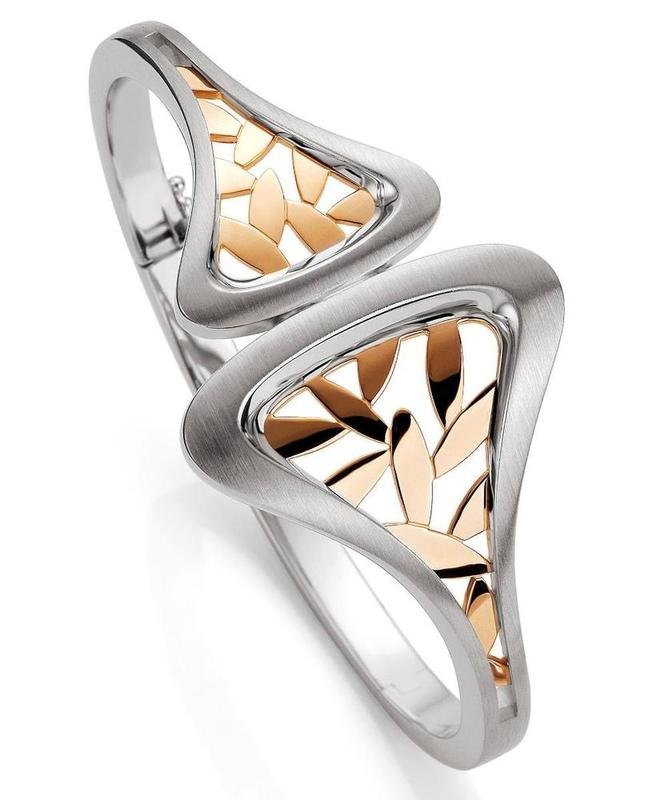 Breuning 54/00788-0 Silver/Rose Gold Plated Bangle Bracelet