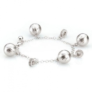 CLEARANCE!!  Nomination 140411-017 LUNA Silver Puffed Circle CZ Bracelet