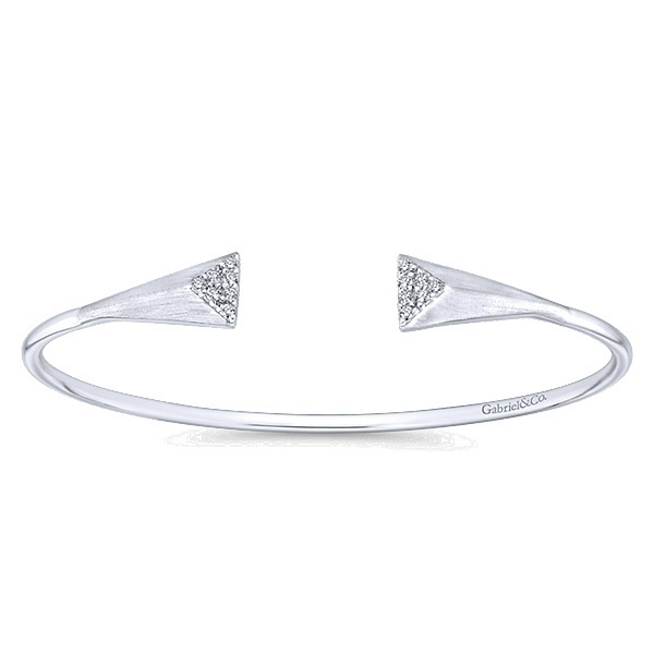 Gabriel BG3949SVJWS  Sterling Silver Cuff bracelet with White Sapphires