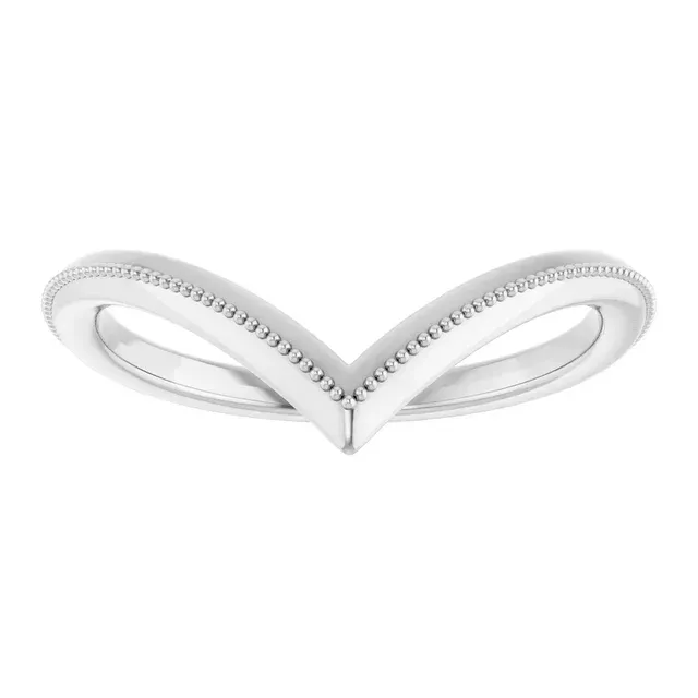 58008 14k White Gold Chevron Ring