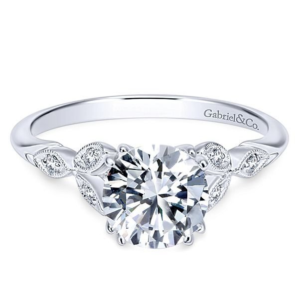 Gabriel ER11721R3W44JJ  14k White Gold Engagement Mounting (center diamond not included)