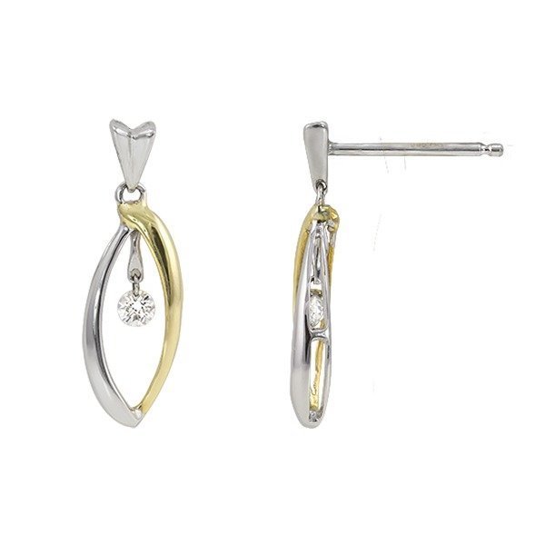 Rego 104J-01  14k Two-Toned Gold Dazzling Diamond Earrings
