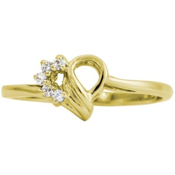 Rego 2109-09  10k Yellow Gold Diamond Heart Ring