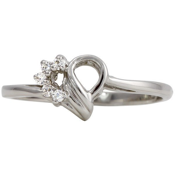 Rego 2109-08  10k White Gold Diamond Heart Ring