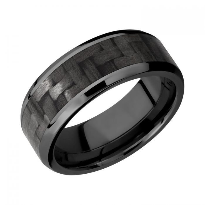 Lashbrook ZC8B15/CF  Black Zirconium Carbon Fiber Band