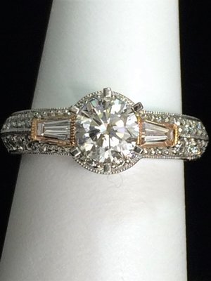 12427860 18k Two-Toned Diamond Engagement Mounting (Center Diamond Sold Separately) - CLEARANCE!!