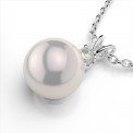 Grandeur P1352  14k White Gold Pearl & Diamond Necklace
