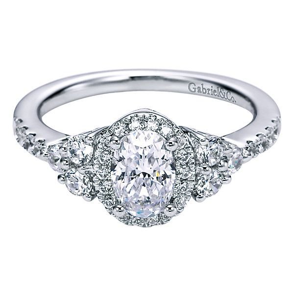Gabriel ER6276W44JJ  14k White Gold .55ct total weight Diamond Engagement Ring Mounting (center diamond not included)