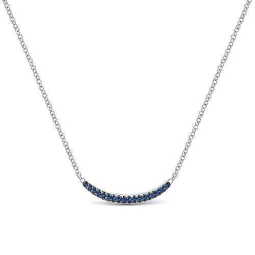 Gabriel NK3746SVJSA  Sterling Silver Sapphire Bar Necklace