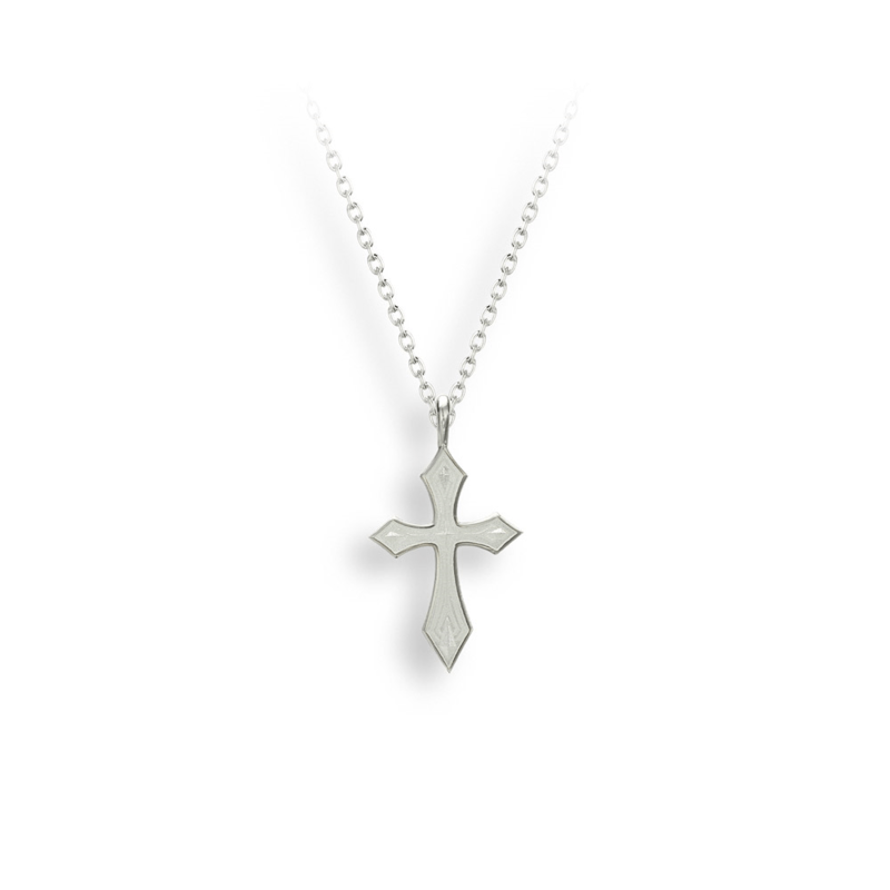 Nicole Barr NN0383A  Sterling Silver Hand Enameled Cross Necklace