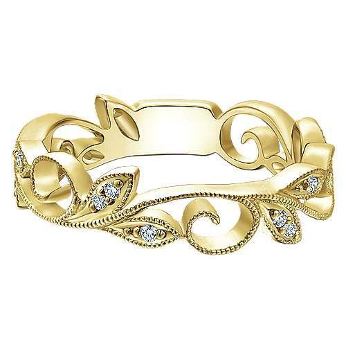 Gabriel LR4593Y44JJ 14k Yellow Gold Stackable Gabriel LR4593Y44JJ 14k Yellow Gold Stackable "Vine" Ring