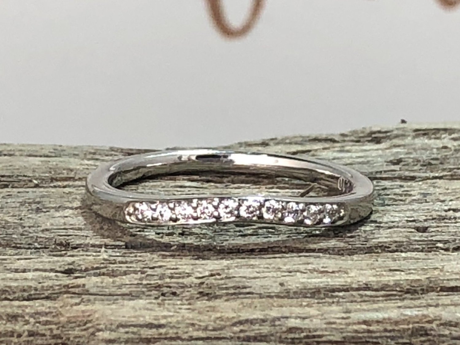 Rego 12434-01  14k White Gold Curved Diamond Band