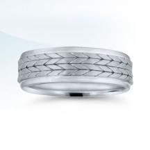 Novell MAX3083-7GCW  14k White Gold Gent's Patterned Band - CLEARANCE!!!