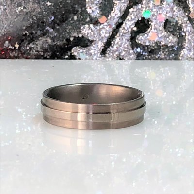 RG101 Titanium Gent's 6mm Wedding Band With Raised Center Section, Size 12 - ON SALE!!!