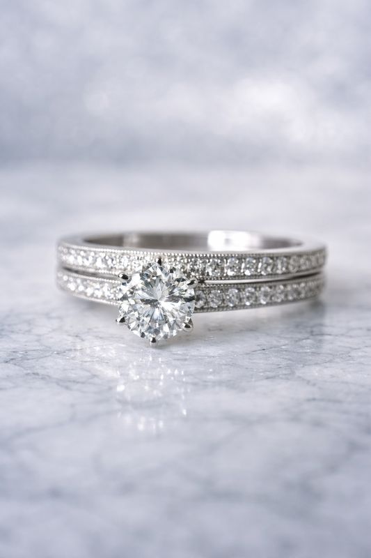 23921562  14k White Gold Diamond Engagement Set - ON SALE!!!
