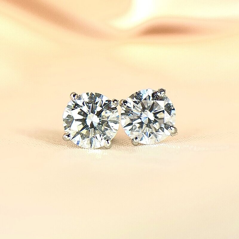 LS200 14k White Gold 2.0cttw Lab Grown Diamond Stud Earrings
