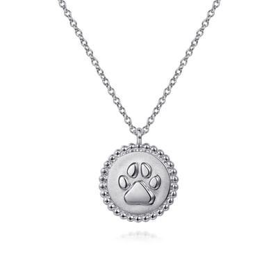 Gabriel NK7076SVJJJ Sterling Silver Paw Print Necklace Gabriel NK7076SVJJJ Sterling Silver Paw Print Necklace