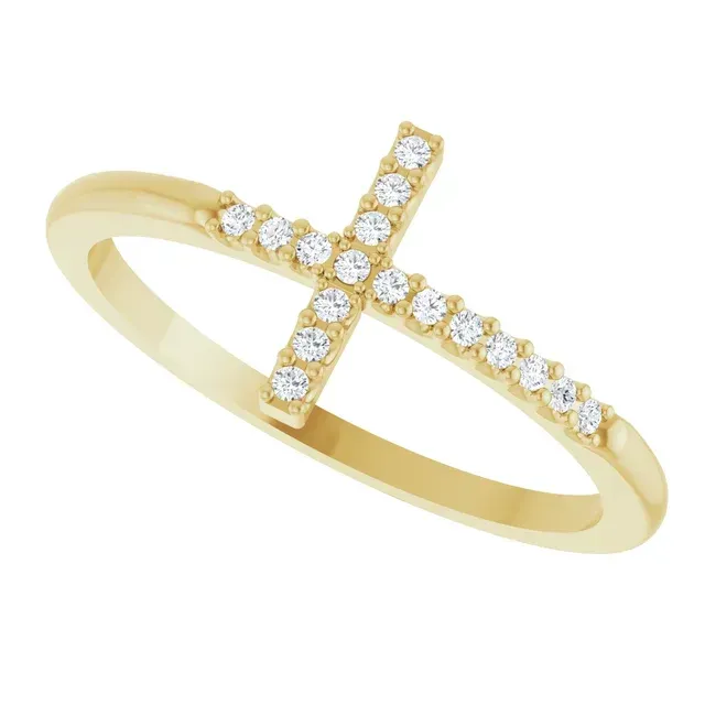 122276 14k Yellow Gold Diamond Cross Ring 122276 14k Yellow Gold Diamond Cross Ring